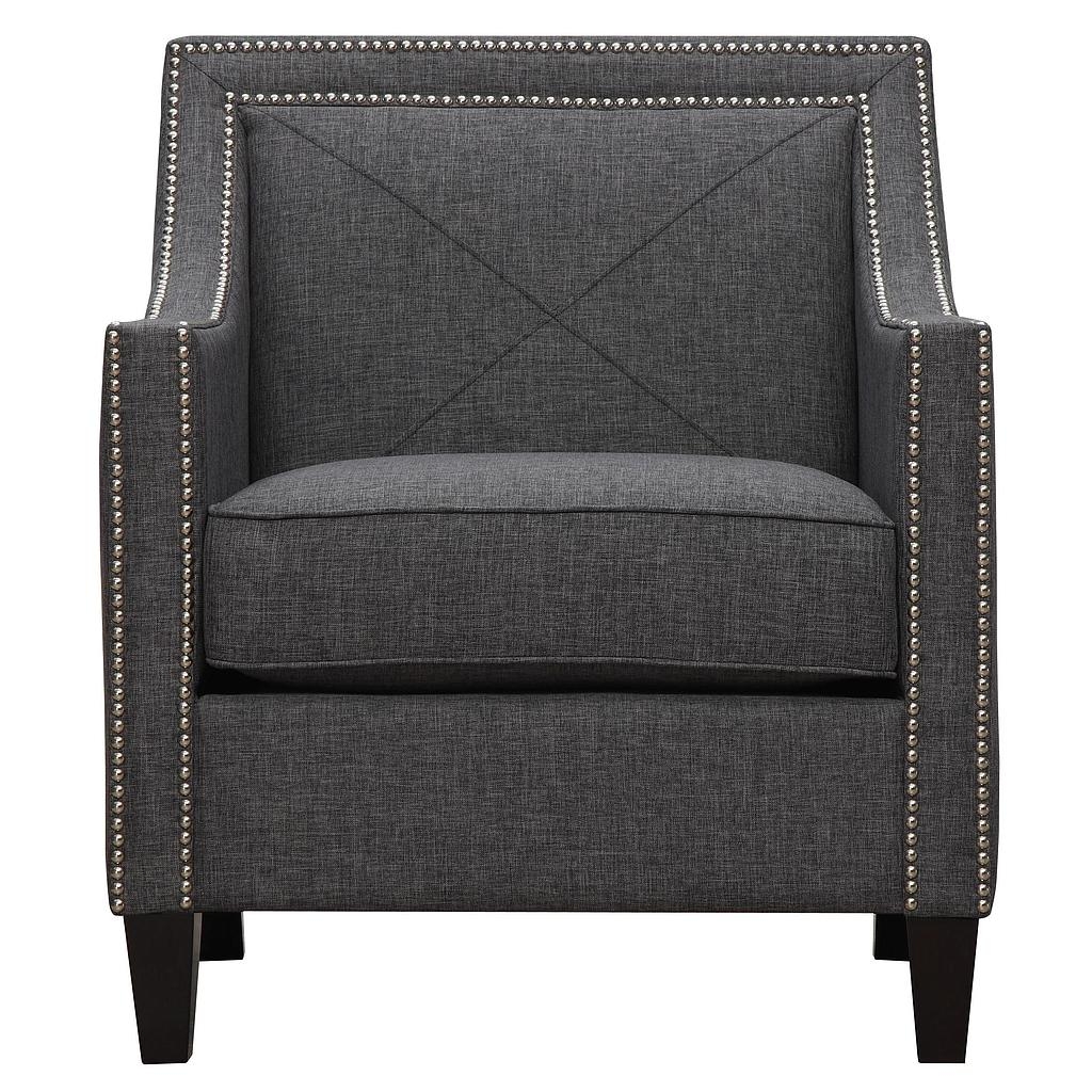 Zoey Dark Morgan Linen Chair - Image 0