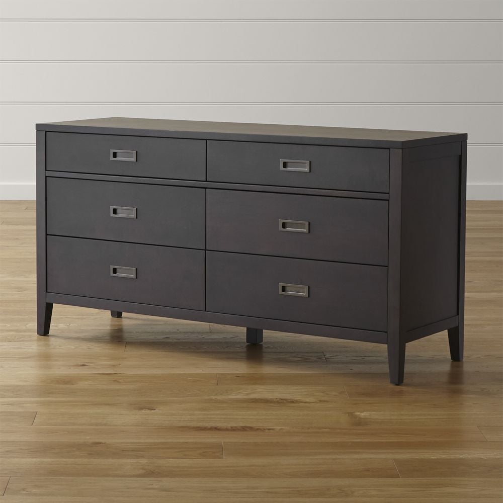 Arch Charcoal 6-Drawer Dresser - Image 0