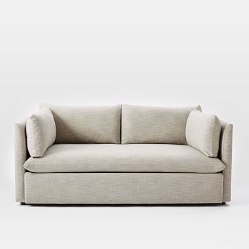 Shelter Loveseat, Heathered Crosshatch, Natural, Concealed Supports - Image 2