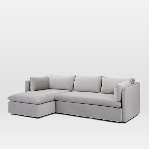 Shelter 2-Piece Chaise Sectional - Dove Gray -   Right Arm Sofa + Left Arm Chaise - Image 0