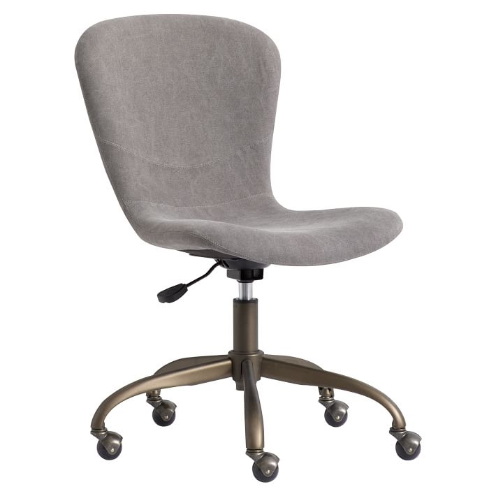 Sublime Desk Chair, Enzyme-Washed Canvas Gray - Image 0