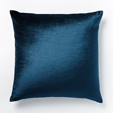 Cotton Luster Velvet Pillow Cover, 20"x20", Regal Blue - Image 1
