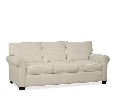 Buchanan Roll Arm Upholstered Grand Sofa 93.5", Polyester Wrapped Cushions, Performance Everydaylinen(TM) Oatmeal - Image 0