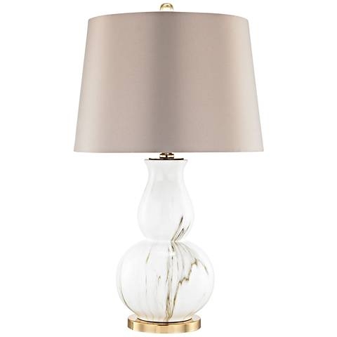 Vicenza White Faux Marble Table Lamp - Image 0