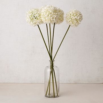 Faux Flower Head Stems, 32" White - Image 0