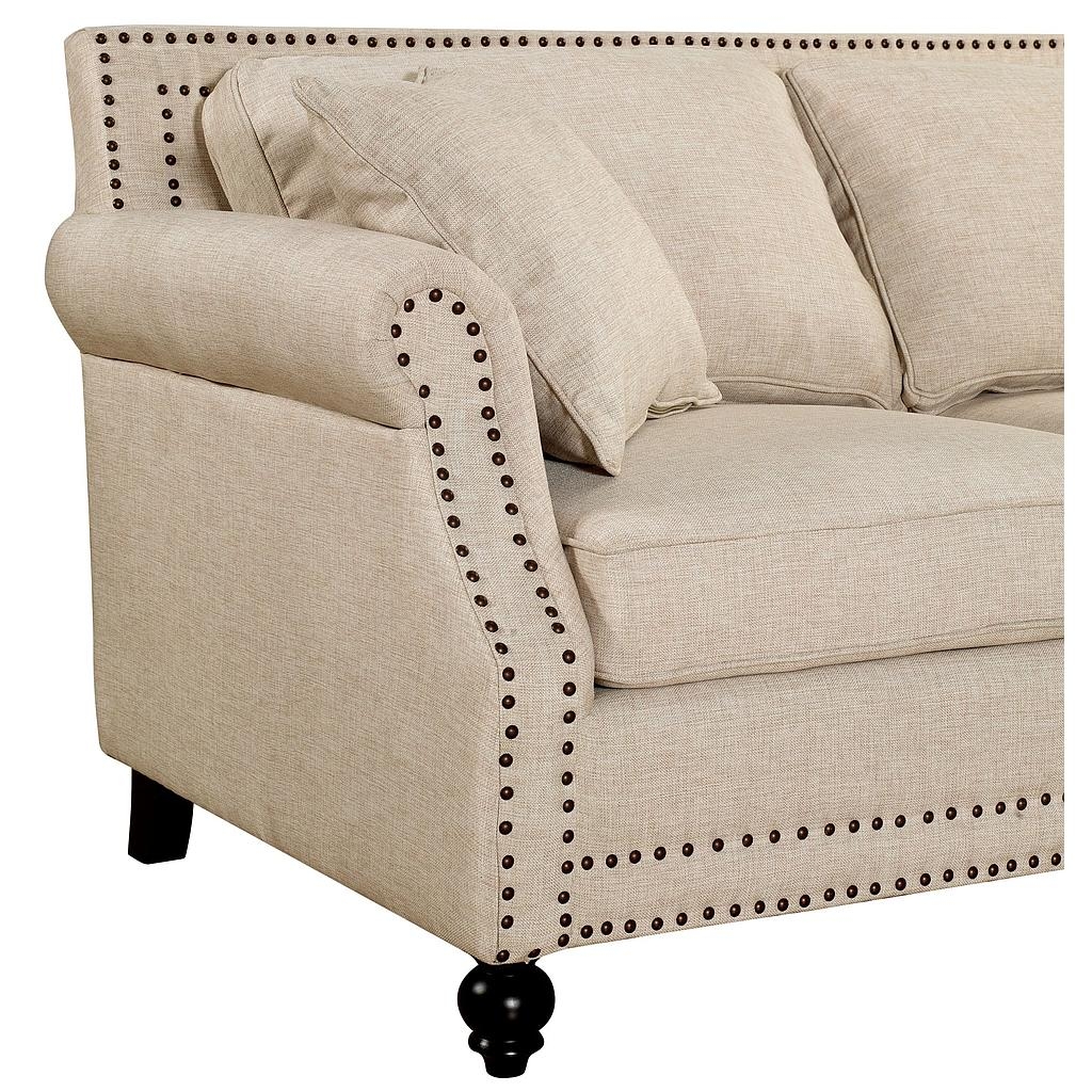 Ariana Beige Linen Sofa - Image 3