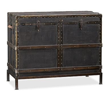 Ludlow Trunk with Stand Bar, Black - Image 1