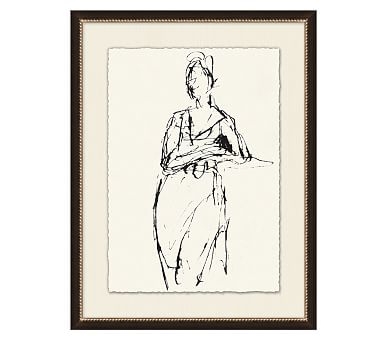 Gestural Figural Sketch 2 Framed Print, 20 x 26" - Image 1