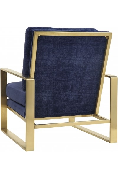 Zara Navy Slub Velvet Chair - Image 2