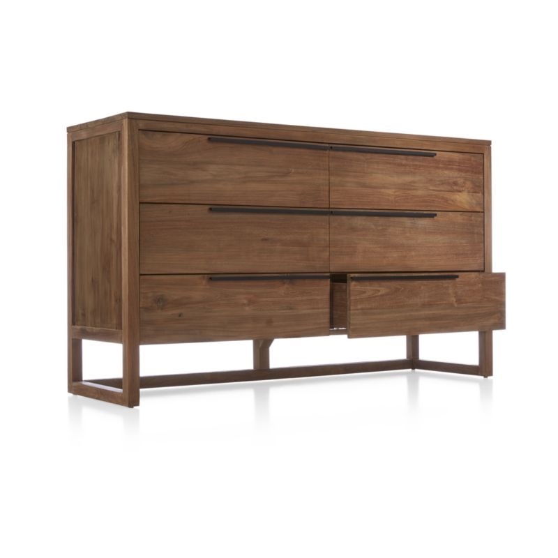 Linea Natural Teak Wood 6-Drawer Dresser - Image 3