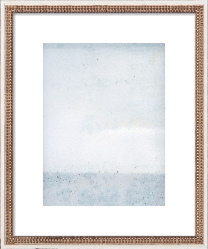 Overast - Soft Blues - FINAL FRAMED SIZE: 16x20" Distressed Cream Double Bead Wood, frame width 1.25", depth 1.69" - Image 0
