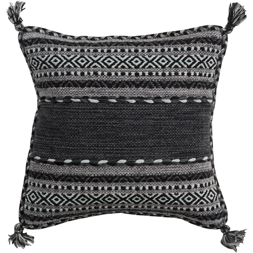 Azariah Pillow, 22"x 22", Black - Image 1