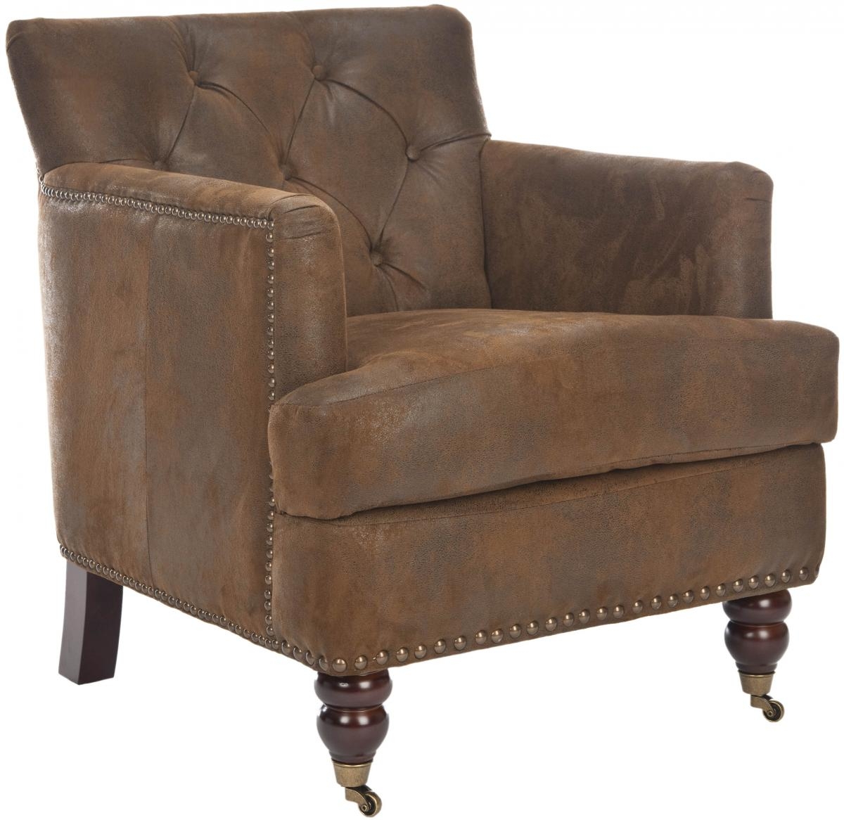 Colin Tufted Club Chair - Brown/Cherry Mahogany - Arlo Home - Image 0