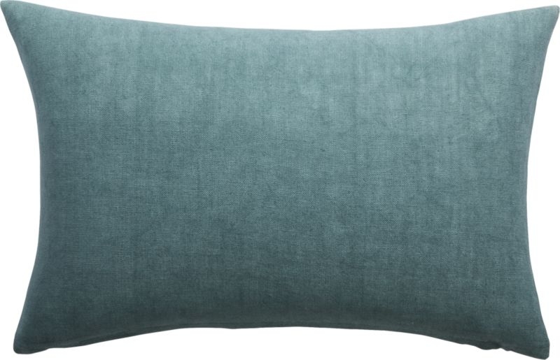 "18""x12"" Linon Artic Blue Pillow with Feather-Down Insert" - Image 1