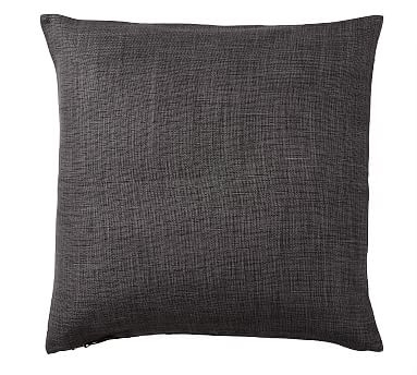 Belgian Linen Pillow Cover, 24", Ebony - Image 1