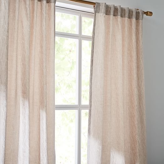 Abstract Meadow Jacquard Curtain, Dusty Blush, 48"x96" - Image 2