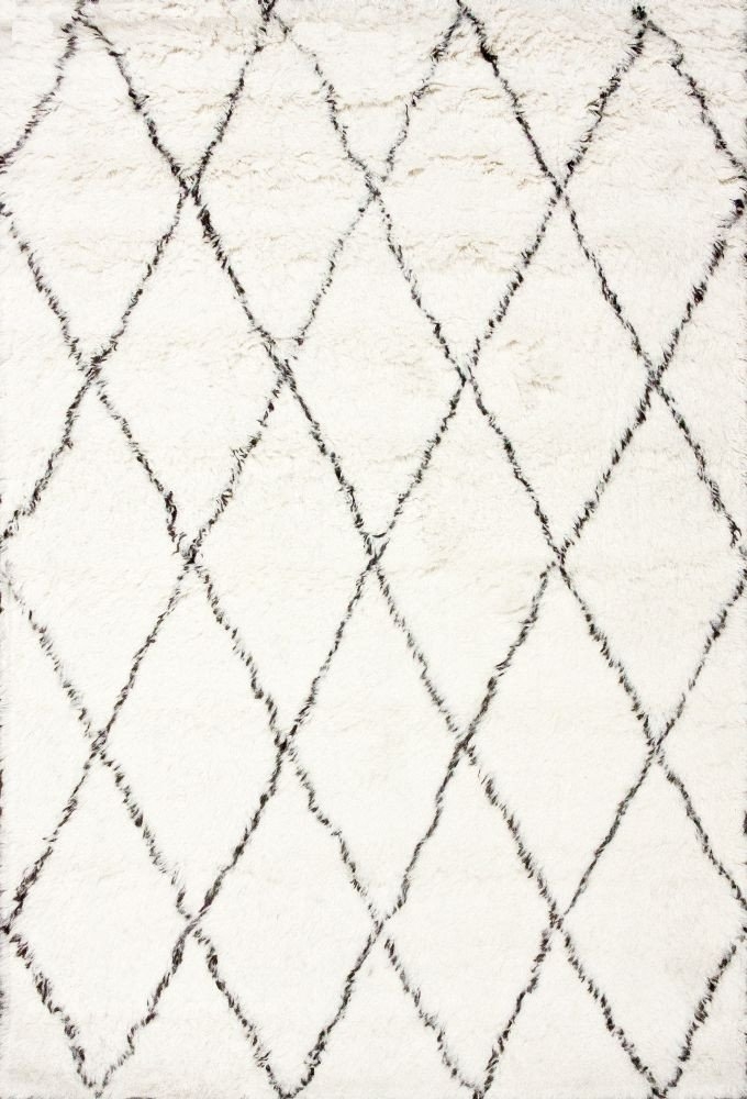 Hand Made Marrakech Shag Rug- Ivory-5' x 7' - Image 1