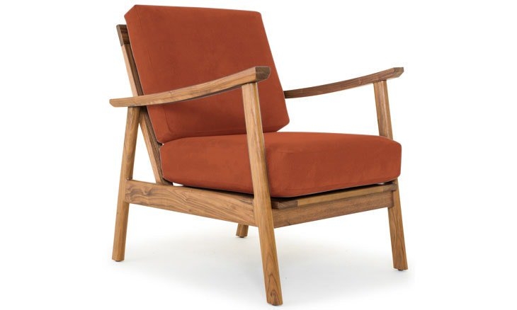 Orange Paley Mid Century Modern Chair - Taylor Blazer - Walnut - Image 0