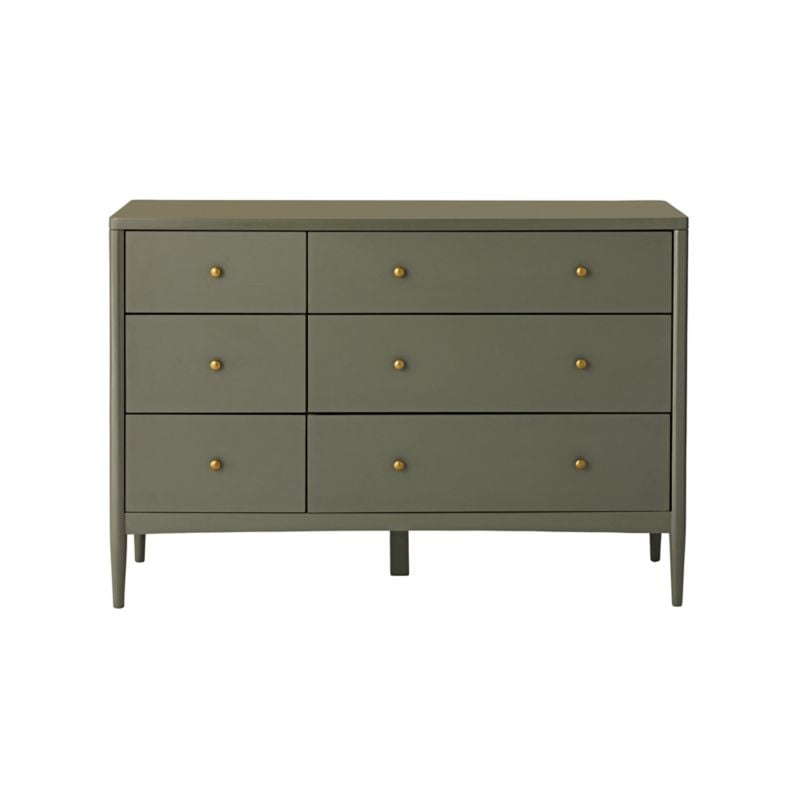 Hampshire Olive Green 6-Drawer Kids Dresser - Image 0
