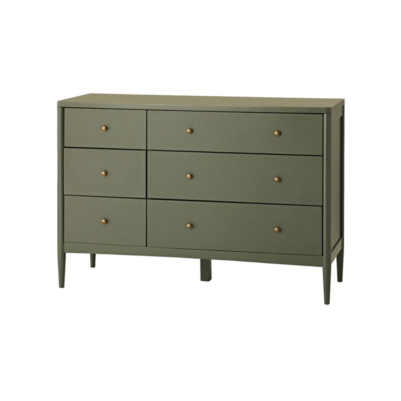 Hampshire Olive Green 6-Drawer Kids Dresser - Image 3