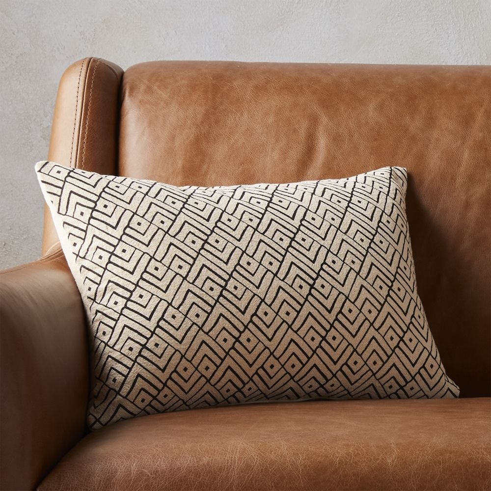 18"X12" triangle lattice pillow with feather-down insert" - Image 0