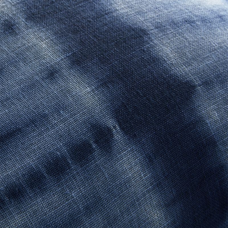 23" Indigo Blue Tie Dye Pillow with Feather-Down Insert - Image 2