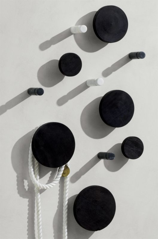 Dot Charred Black Coat Hooks Set of 3 - Image 1