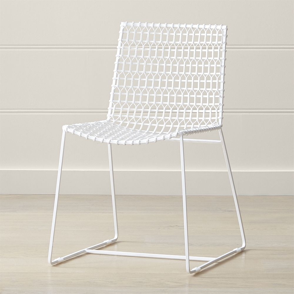 Tig Indoor/Outdoor White Metal Dining Chair - Image 0