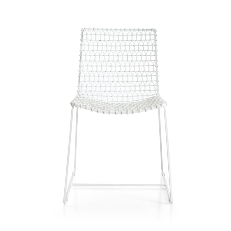 Tig Indoor/Outdoor White Metal Dining Chair - Image 1