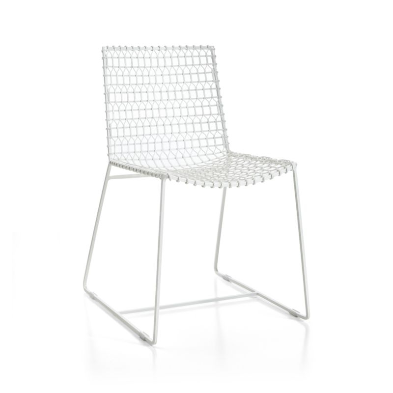 Tig Indoor/Outdoor White Metal Dining Chair - Image 2