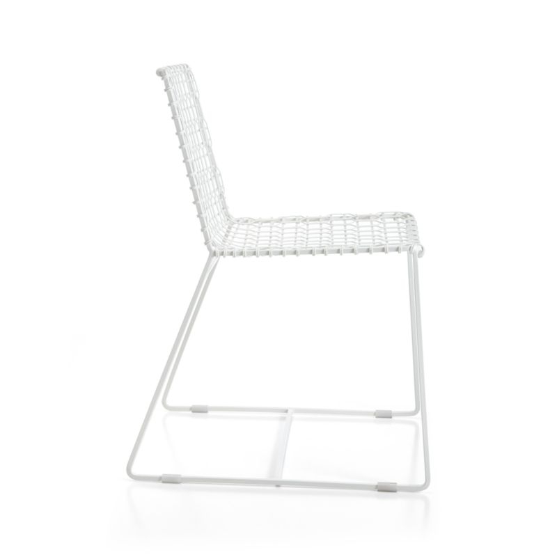 Tig Indoor/Outdoor White Metal Dining Chair - Image 4