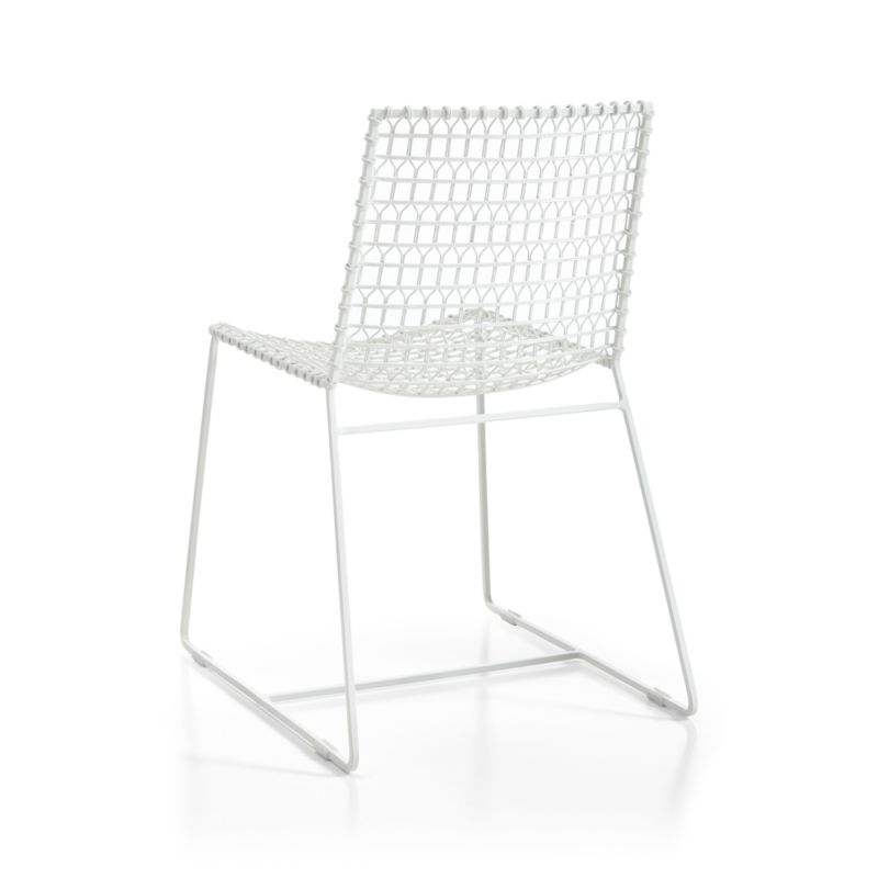 Tig Indoor/Outdoor White Metal Dining Chair - Image 5