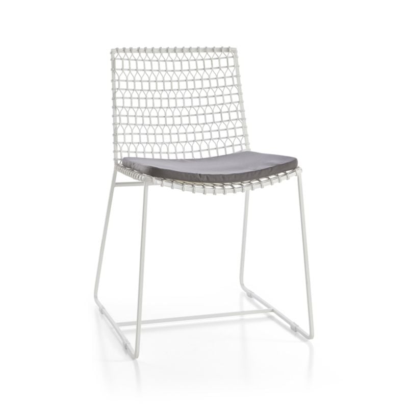 Tig Indoor/Outdoor White Metal Dining Chair - Image 6