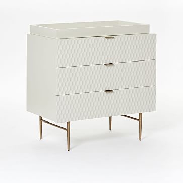 Audrey 3-Drawer Changing Table And Topper, Parchment - Image 1