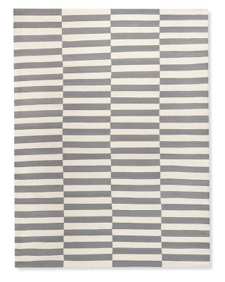 Broken Stripe Flatweave Rug, 9x12', Gray - Image 0
