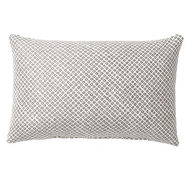 Sunbrella(R) Dottie Jacquard Indoor/Outdoor Pillow, 12 x 18", Cadet Gray - Image 1