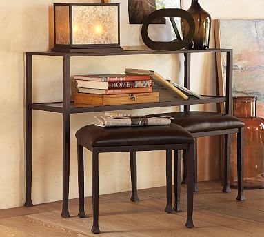 Tanner 42" Console Table, Blackened Bronze - Image 1