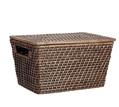 Clive Medium Lidded Baskets, Espresso - Image 1