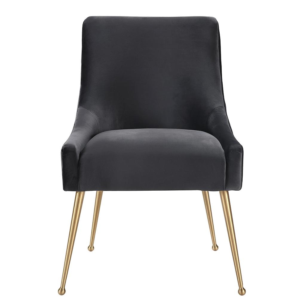 Beatrix Grey Velvet Side Chair - Image 1