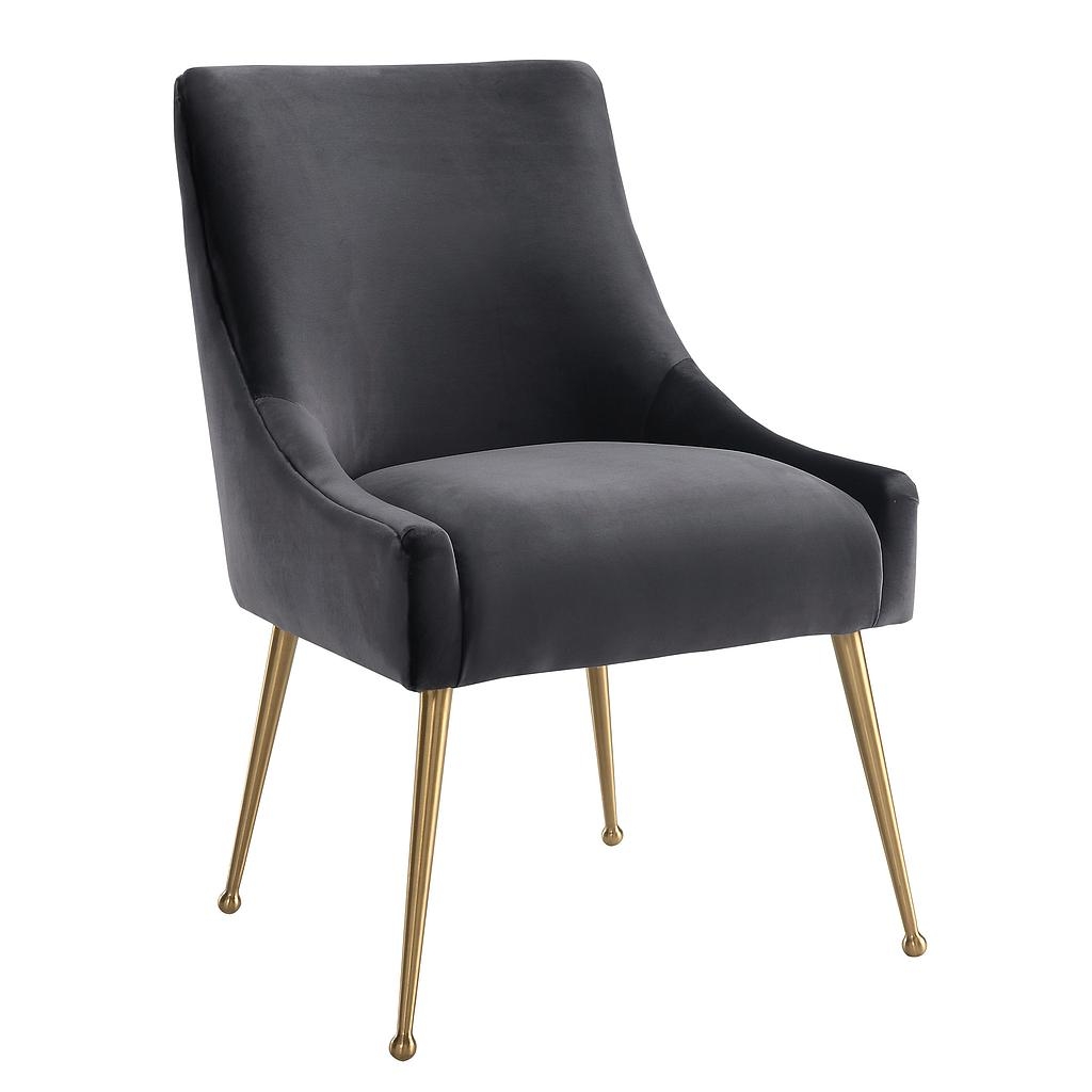 Beatrix Grey Velvet Side Chair - Image 2