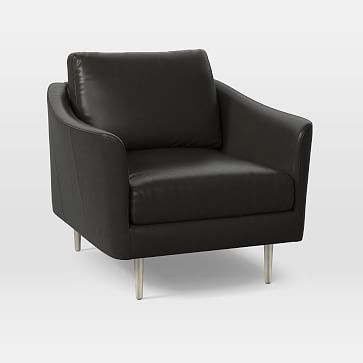 Sloane Chair, Poly, Parc Leather, Black, Light Bronze - Image 1