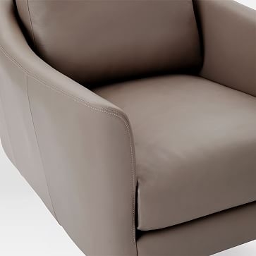 Sloane Chair, Poly, Parc Leather, Black, Light Bronze - Image 2