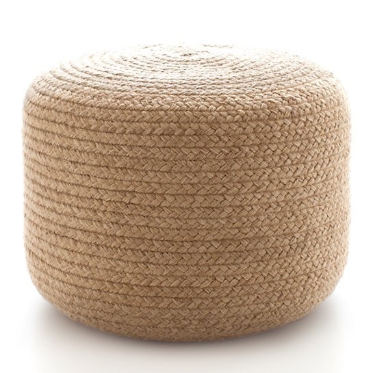 Braided Natural Indoor/Outdoor Pouf, Small - Image 0
