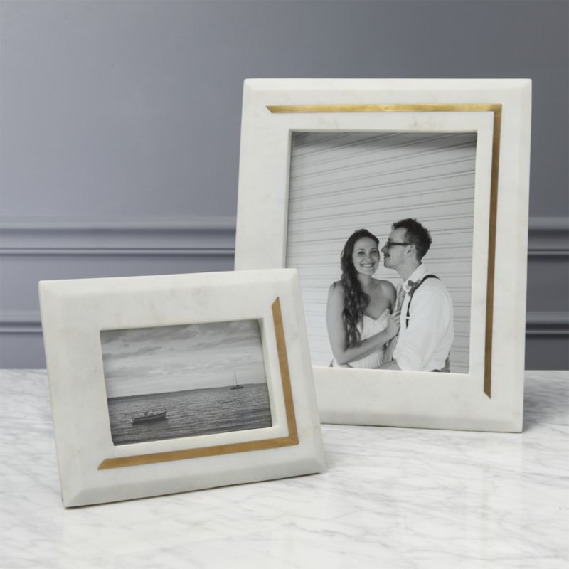 silas marble-brass 4x6 picture frame - Image 1