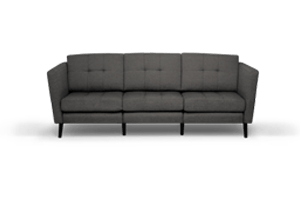 Burrow Sofa, Charcoal, 3 Seats, Low Arm with Walnut Leg - Image 0