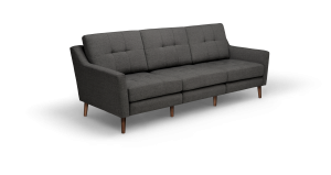 Burrow Sofa, Charcoal, 3 Seats, Low Arm with Walnut Leg - Image 1