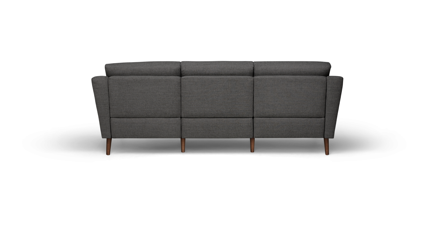 Burrow Sofa, Charcoal, 3 Seats, Low Arm with Walnut Leg - Image 2