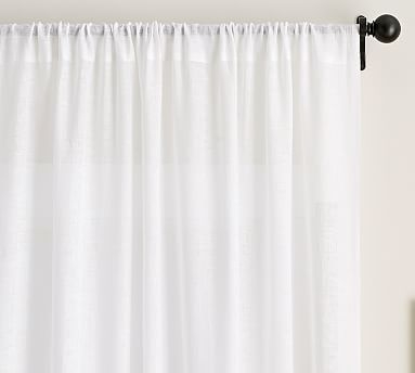 Belgian Linen Rod Pocket Sheer Curtain Made with Libeco(TM) Linen, 50 x 96", White - Image 2