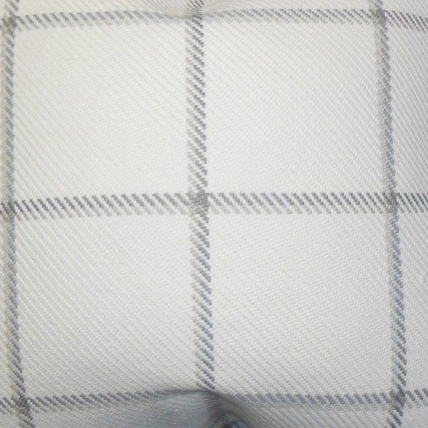 Wilmie Plaid Pillow Gray White 18" - Polyester Insert - Image 1