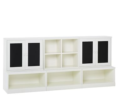 Cameron 1 Cubby, 2 Chalkboard Cabinets, & 3 Open Bases, Simply White, UPS - Image 1
